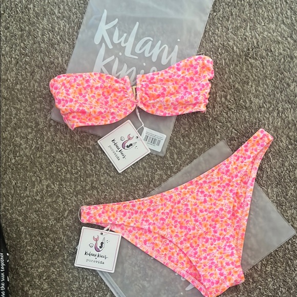 Kulani Kinis Other - Kulani Kinis Pink and Orange Bikini Set Swimwear